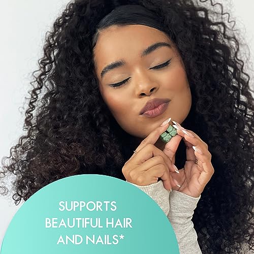 Sugarbear Hair Vitamins Extra Strength Biotin 6000mcg, Vitamin C, E, Coconut Oil, Zinc, Folic Acid, Inositol - Vegan Gummies for Luscious Hair and Nails - Supplement for Women & Men (1 Month Supply)