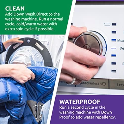 Nikwax Down, Down DUO-Pack, 300ml, Wash-In Cleaning and Waterproofing adds DWR Water Repellency to Down Filled Jackets, Outerwear, Sleeping Bags, Restores and Protects Insulation and Loft