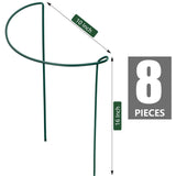 FEED GARDEN 8 Pack Peony Cages and Supports, Plant Support Stakes for Outdoor & Indoor Plants, 10" W x 16" H Half Round Garden Plant Support Rings for Peonies, Hydrangeas, Roses, Dahlias