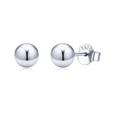 ChicSilver 925 Sterling Silver Ball Stud Earrings for Women, Hypoallergenic Silver Studs, Small Round Ball Earrings 5MM