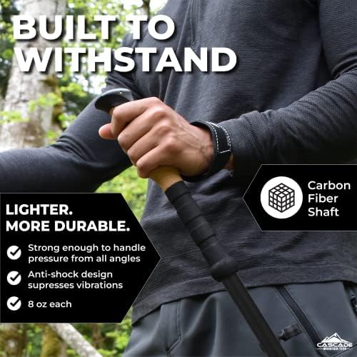 Cascade Mountain Tech Trekking Poles - Carbon Fiber Walking or Hiking Sticks with Quick Adjustable Locks