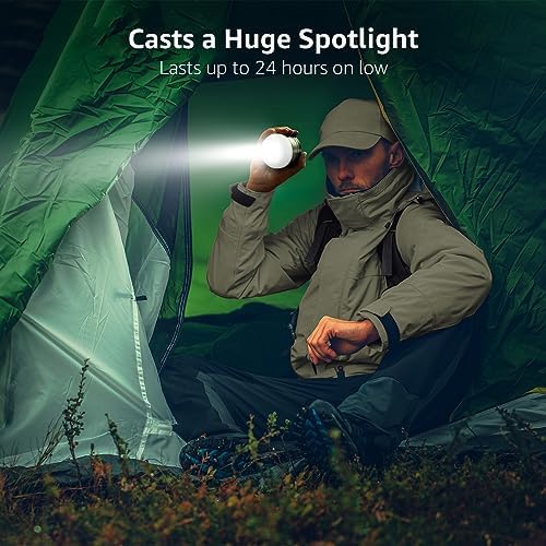 LE LED Camping Lantern Rechargeable, 310LM, 5 Light Modes, Power Bank, Waterproof, Mini Flashlight with Magnetic Base for Hurricane Emergency, Outdoor, Hiking, Home and Car