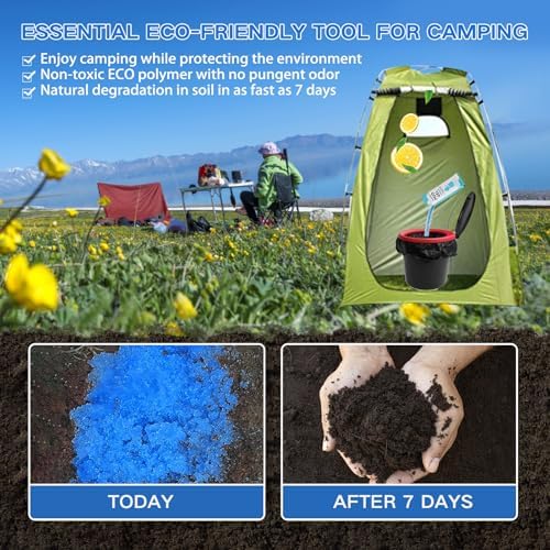 Portable Toilet Absorbent Gel, Portable Toilet Powder Poo Urine Powder for Camping Outdoor Hiking