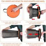 Boreeman Upgraded Folding Stool Lightweight Yet More Sturdy with Load Capacity 400lbs Portable Collapsible Stool for Camping Fishing Hiking BBQ (Orange)