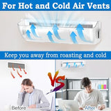 Heating & Air Vent Deflector for Vents, Sidewall, Ceiling, Floor Registers - Adjust Between 9"-14", Magnetic Vent Covers for Air Conditioning, Heat, AC, Floor, Under Furniture (3 Pack Clear)