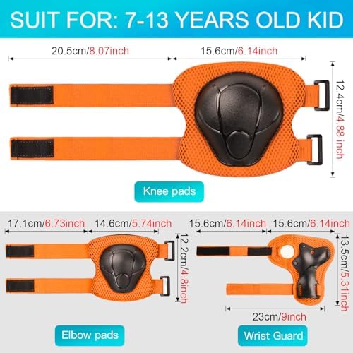 Kids Protective Gear Set Knee Pads for Kids 3-14 Years Toddler Knee and Elbow Pads with Wrist Guards 3 in 1 for Skating Cycling Bike Rollerblading Scooter