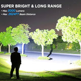 LED Rechargeable Headlamp, 3000 Lumens Super Bright Head Lamp with 5 Modes, 90°Adjustable, USB Rechargeable, Waterproof LED Headlamps for Adults Camping, Hiking, Climbing (2 Pack)