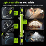 Work Light【AUTO ON/Off】 3000LM LED Work Light 5200mAh Under Hood Working Light with Hooks, Portable Magnetic Rechargeable Cordless Job Site Lighting for Mechanic/Car Repairing/Garage-Green