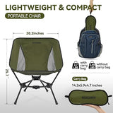 MARCHWAY Lightweight Folding Camping Chair, Stable Portable Compact for Outdoor Camp, Travel, Beach, Picnic, Festival, Hiking, Backpacking, Supports 330Lbs (Green)