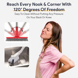 Foxtrot Living Grout Brush with Long Handle & Handheld Stiff Bristle Scrubber, V-Shaped Cleaner with Telescopic Handle for Easy Cleaning & Storage - Tile Floor Cleaning Brush