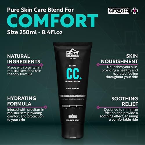 Muc-Off Luxury Chamois Cream Cycling | Anti-Chafing, Moisturizing Formula | Long-Lasting Comfort & Protection | Ideal for Cyclists, Triathletes, and Runners