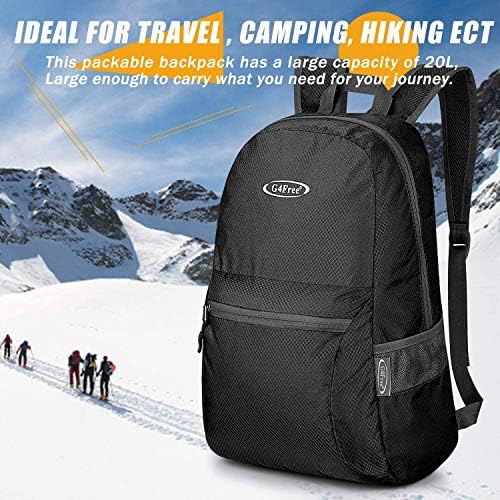 G4Free 20L Lightweight Packable Backpack Travel Hiking Daypack Foldable Backpack for Men Women