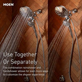 Moen Engage Chrome Magnetix 2-in-1 Combo Rain Showerhead with Detachable Handheld Shower Spray, Featuring Magnetic Docking System, 26009