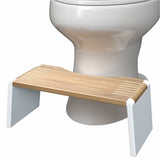 Squatty Potty Stockholm Folding Bamboo Toilet Stool 7" Collapsible, Brown and White, 1 Count
