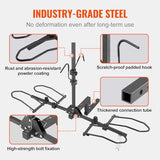 VEVOR Hitch Mount Bike Rack, 160 LBS Capacity Ebike Rack, 2-Bike Platform Style for 2-inch Receiver, Titling and Folding Bike Carrier with Tires up to 5" Wide, for Car, SUV, Truck, RV