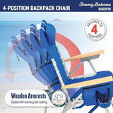 Tommy Bahama Hi-Boy 17" Seat Height 4-Position Lace-Up Suspension Folding Backpack Beach Chair, 2-Pack, Logo Stripe