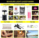 Survival Kit, 160 Pcs Emergency Supplies Camping Accessories with Upgraded Molle Bag, Gifts for Men Outdoor Adventure Camping Hiking Hunting (Green)