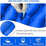 Camping Sleeping Pad, Ultralight Camping Pad with Pillow Built-in Foot Pump Inflatable Sleeping Mat Compact for Camping Backpacking Hiking Traveling - Blue