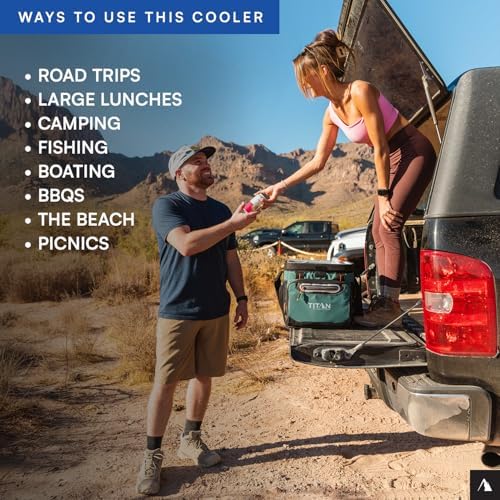 Arctic Zone Titan Deep Freeze Cooler - Zipperless Hardbody Cooler - Small & Large Capacity- Beach & Camping Cooler - Deep Freeze Insulation, HardBody Liner, and SmartShelf