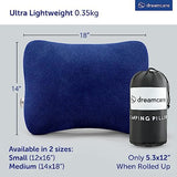 DREAMCARE Camping Pillow, Memory Foam Travel Pillow, Camping Accessories - Small Pillow Camping Essentials Camping Pillows for Sleeping, Backpacking Pillow, Travel Pillows for Sleeping (Medium,Blue)