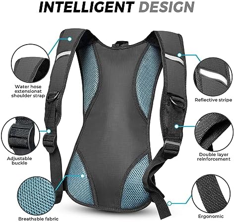 Hydration Backpack Hydration Pack Water Backpack with 2L(70-Ounce) Hydration Bladder for Men Women Kids for Running Hiking Biking Climbing