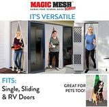Magic Mesh Deluxe, White | Magnetic Screen Door, Heavy Duty, Magnetic Closure, Door Net, Patio Screen, Sliding Door Screen, Bug Screen for Doorways, Kid & Pet Friendly | Size 39" x 83" (Pack of 1)