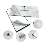 AULIGET 100-Piece White Marble Look Peel and Stick Backsplash Wall Tiles, 3" x 6" PVC Faux Stone Stick on Tile for Backsplash Kitchen, Bathroom, Laundry Room, Camper, Fireplace