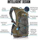Vibrelli Hydration Backpack & 2L Hydration Bladder - High Flow Bite Valve - Hydration Pack for Cycling, Running, Hiking
