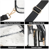 3 Pockets Clear Bag for Stadium Events with 2 Long Straps Sling Backpack Fanny Pack Concert Crossbody Purses for Women