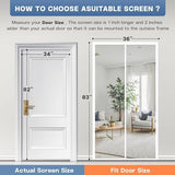 Magnetic Screen Door Fits Door Size 34" x 82", Screen Door Mesh,Door Screen Magnetic Closure for Patio Door Enjoy Air Fresh-White, Actual Screen Size 36" x 83"