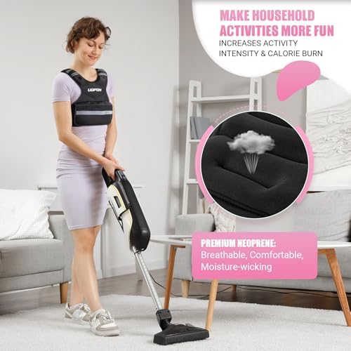 Adjustable Weighted Vest for Women, 6-12 Lbs Rucking Vest with 6 Ironsand Weights, Best Weighted Vest with Plus Pockets & Reflective Strips for Running, Walking, Workout and Strength Training