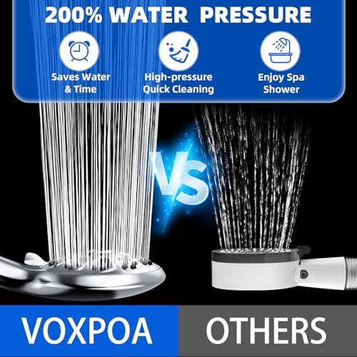 5"Filtered Shower Head with Handheld, High Pressure 10 Spray Settings, 59"Stainless Steel Shower Hose&360° Adjustable Bracket, Quadruple Filtration Design to Improve Water Quality & Bathing Healthier