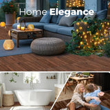 Pack of 10 Deck Tiles - 12"x12" Interlocking Natural Solid Acacia Wood for Outdoor & Indoor, Patio Garden, Balcony, Poolside - Brown Color