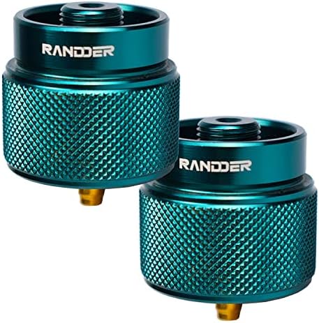Propane to Butane Adapter Camping Stove Adapter Gas Adapter Converter 16 oz Propane Tank Input EN417 Valve Output Camp Fuel Refill Adapter for Outdoor Backpack Hiking (Dark Green X 2 Pack)