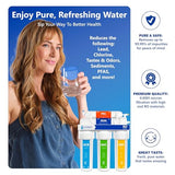 Express Water RO5DX Reverse Osmosis Filtration NSF Certified 5 Stage RO System with Faucet and Tank – Under Sink Water Plus 4 Filters – 50 GPD, 14 x 17 x 5, White