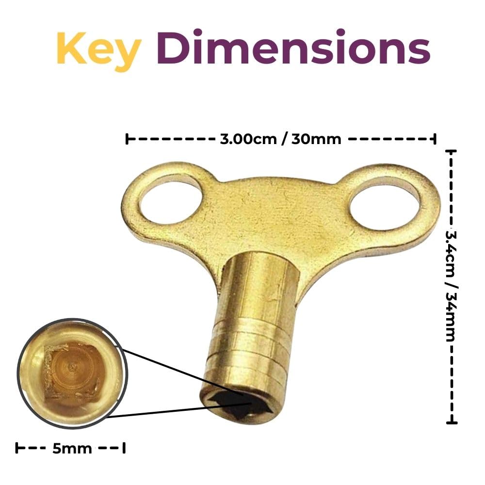 Go Bathrooms 72823 Bleed Radiator Keys, Pack of 2, Brass, 2 Count
