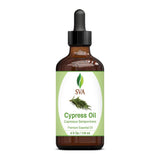 SVA Cypress Essential Oil – 4 Fl Oz – 100% Natural Cypress Oil - for Diffuser, Hair Care, Face, Skin Care, Aromatherapy, Scalp and Body Massage, Soap and Candle Making – with Dropper