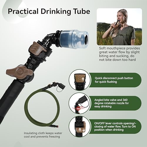 MARCHWAY 2L/2.5L/3L TPU Hydration Bladder, Ultra Durable Water Reservoir Bag with Insulated Tube for Hydration Pack for Cycling, Hiking, Running, Climbing, Biking