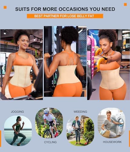 TrainingGirl Waist Trainer for Women Lower Belly Waist Trimmer Corset Tummy Wrap Workout Sweat Belt Band Sports Sauna Suit