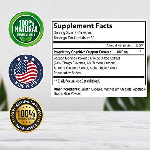 Reawaken Brain Boost Supplement for Memory Advanced Formula (3 Pack - 180 Capsules)