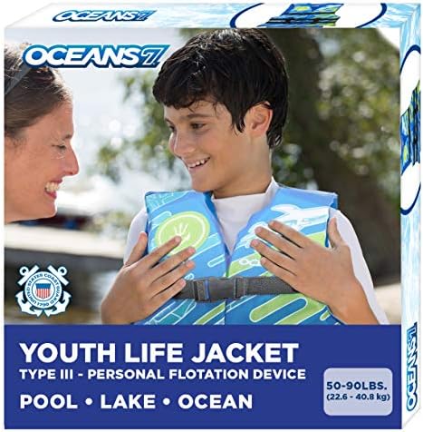 Oceans 7 U SCoast Guard Approved, Infant-Child-Youth Life Jacket Vest – Sizes for 8-90 lbs. – Type III Vest, PFD, Personal Flotation Device