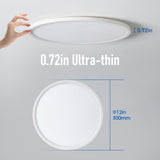 6 Pack 12 Inch Hardwired Dimmable LED Flush Mount Ceiling Light Fixtures, 24W 2640LM 3000K/4000K/5000K, House Upgrade Led Lights for Bedroom Hallway Laundry Room Rental Units, 240W Equiv., Black