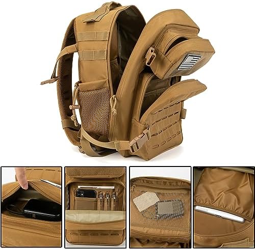 QT&QY 25L/35L/45L Military Tactical Backpack For Men Molle Daypack 3 Day Bug Out Bag Hiking Rucksack With Bottle Holder