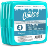 Cool Coolers by Fit + Fresh, Reusable & Long-Lasting Slim Ice Packs, Cold Packs for Lunch Boxes, Ice Packs for Lunch Bags