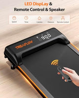Walking Pad,Treadmill with Incline for Home Office, 2.5HP Portable Under Desk Treadmill with 265 Lbs Capacity,Remote Control, Led Display