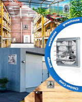 KEN BROWN 24 Inch Shutter Exhaust Fan with Speed Controller, 4200CFM High Speed, Wall Mounted Vent Fan for Garage, Attic, Greenhouse, Shed, Shop, Includes 1.65M Power Cord