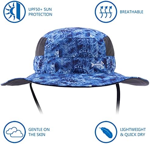 BASSDASH UPF 50+ Sun Fishing Hat Water Resistant with Detachable Neck Flap