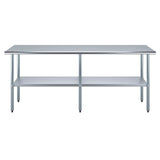 AmGood 18 in. x 84 in. Stainless Steel Work Table | Metal Kitchen Food Prep Table | NSF