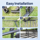 VIVOHOME 2-Pack Wrought Iron Hand Rails for Outdoor Steps – 27.1" Black Oval and Safety Balusters Exterior Railing Kit for Porch, Deck, or Indoor Stairs (3-Step, Black)