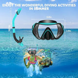 Snorkeling Gear for Adults, Dry-Top Snorkel Set Scuba Diving mask, 180°Panoramic Wide View Professional Snorkeling Gear Breathing Freely Snorkel Mask